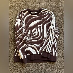 Brown and White Zebra Print Sweater